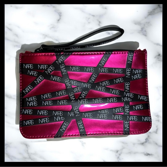 NARS Hot Pink & Black Cosmetics Bag Holiday Pouch makeup 2021 New condition - Picture 2 of 7